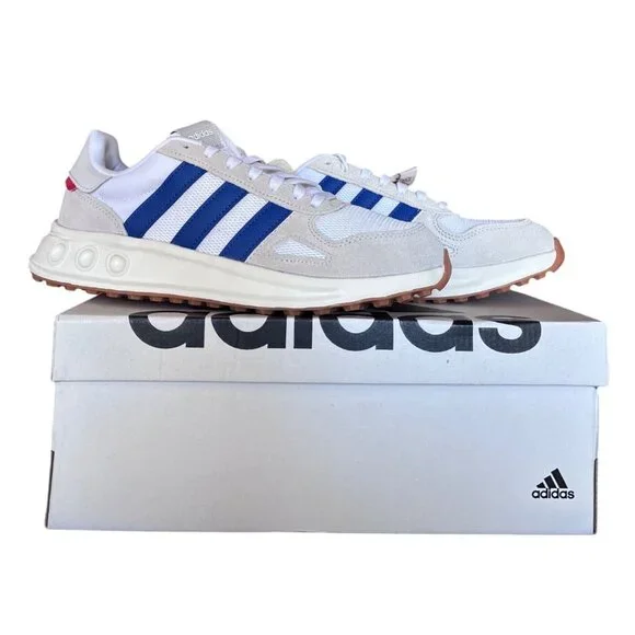 Adidas Run 84 Jogger Sneaker Men’s White/Blue Size 10 - Picture 2 of 14